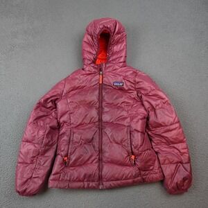 Patagonia Jacket Youth Small 7-8 Red Hooded Down Puffer Insulated Winter Coat